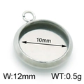 Base per pendente tonda in acciaio inossidabile argento 10mm per gioielli DIY - Colore Acciaio 12mm