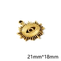 18k gold-plated stainless steel evil eye pendant with 21mm by 18mm dimensions - 21*18mm Radiant Eye
