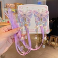 Pair of purple butterfly hair clips with long ribbons and lily of the valley tassels - Best Seller / Yingxi Purple Butterfly Style (X453)