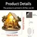2D Nativity scene acrylic stand with colorful print and round base for Christmas - Nativity Scene Standee 34