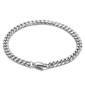 Bracciale a catena cubana in acciaio inossidabile argento con chiusura a moschettone - Stile C 5mm / 18cm