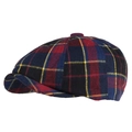 British style newsboy cap featuring classic red and blue plaid wool fabric for winter - One Size 56-58cm / Cotton-Navy Blue