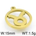15mm gold stainless steel Taurus zodiac pendant charm for DIY jewelry making - Gold Taurus