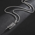 Pendentif tank vintage en acier inoxydable avec chaîne boîte argentée pour style tendance - Pendentif Char avec Chaîne de 60cm (KN230408-Z)