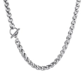 Collana da uomo in acciaio inossidabile argento con elegante chiusura a levetta OT - Collana da 45cm (KN1196478-Z)