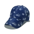 Navy blue baseball cap with white skeleton hand and BOO print in a classic six-panel style - M (56-58cm) / Blue