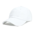 Distressed white baseball cap featuring embroidered American flag and vintage details - Adjustable / White