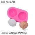 Pink silicone mold for basketball and baseball shapes, size 6x3x1.2cm for DIY cake decor - 1# Pink (Basketball & Baseball)