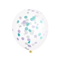 12-inch clear latex balloon filled with mint green, lilac, and white confetti dots - Mint Blue and Purple Confetti