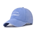 Berretto da baseball Los Angeles azzurro sbiadito con ricamo e visiera curva unisex - Celeste