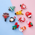 Lot de 10 pinces à cheveux de Noël avec renne et bonhomme de neige en silicone - Couleurs mélangées (10 styles aléatoires)