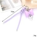 Porte-clés chic en cuir violet avec nœud, pendentif cœur et fermoir étoile métallique - Porte-clés Nœud Cœur en Cuir (Violet) / Violet