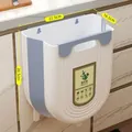 Collapsible kitchen compost bin in white and blue, hanging style, size 22.5x16.5x28.5cm - Large / Blue White