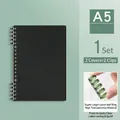 A5 DIY loose-leaf notebook set with matte black covers and green rings in 2-pack - 20 Holes A5 / Jet Black
