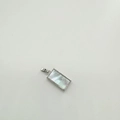 Silver rectangular pendant with iridescent white shell inlay for DIY jewelry design - Rectangle - Silver (White Shell)