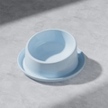 Ciotola inclinata azzurra in ceramica con base anti-versamento per gatti e cani - Celeste