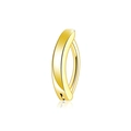 Minimalist curved belly button ring in golden stainless steel with wide flat face design - Gold Curved Bar