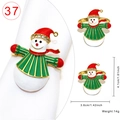 Christmas snowman napkin ring with red and green enamel and white rhinestones - Snowman Style 37