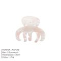 Molla per capelli in acetato con motivo marmo rosa per acconciature a coda, 5,2 cm - Rosa Chiaro
