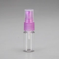 Transparent plastic spray bottle with purple nozzle and cap for fine mist perfume - 10ml / Transparent Bottle Purple Spray