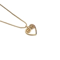 Goldene Herzkette mit Spiraldesign und bunten Zirkon-Edelsteinen für Damen - 00985CX Spiral Herz Stil / 50+5CM Schlangenkette