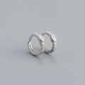 Exquisite S925 sterling silver huggie earrings with oval crystal and pavé diamonds - Oval Stone / White Gold
