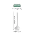 White heat-resistant silicone soup spoon with ergonomic handle and hanging hole - Soup Spoon