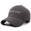Casquette de baseball gris foncé avec broderie 3D blanche NARASON SPORT en sergé - Réglable / gris foncé