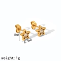 Detailansicht der 18K vergoldeten Blumenohrringe mit Zirkon und Maßen von 8mm x 8.3mm - Goldene Blumen Ohrstecker (TE6966)
