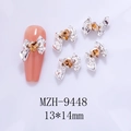Detail of silver bow nail charm with amber heart gemstone and 13x14mm dimensions - Silver Bowknot Amber Heart(9448)