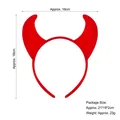 Cerchietto con corna da diavolo rosse per Halloween largo 16cm e alto circa 18cm - Piccole Corna di Bue Rosse