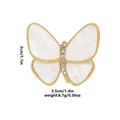 C2094-2 White Pearlized Rhinestone Butterfly