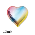 10-inch heart-shaped foil balloon with vibrant rainbow gradient colors for party decor - 10 Inch Gradient Heart