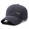 Gorra de béisbol gris oscuro para hombre con placa metálica Sport y bordado - Ajustable / Azul marino