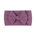 Soft nylon purple baby headband featuring a delicate bow in a comfortable elastic material - Grape Purple