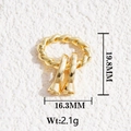Macro view of 18K gold plated brass twisted ring clasp with dimensions 16.3x19.8mm - Gold Twisted Rope Pendant Clasp