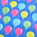 Blue birthday gift wrapping paper with colorful balloons and golden glitter patterns - Blue Balloons