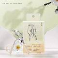 Portable wide-angle eyelash curler with cream white handle and frosted storage box - Model 3046 / Silver