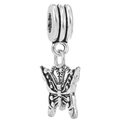 Silver alloy butterfly pendant with textured wings for DIY jewelry and necklaces - Normal Specification / Textured Butterfly (13)