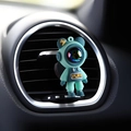 Cyan astronaut bear car air vent freshener clip with reflective mask detail - Green (1 Piece)