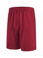 Detail of red men's shorts showing herringbone jacquard fabric and drawstring waist - S / Burgundy