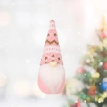 Handmade pink knitted Christmas gnome ornament with white beard for holiday tree decor - Style A / Pink