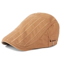 Gorra clásica tipo newsboy en algodón amarillo mostaza con costuras decorativas verticales - Ajustable / Amarillo