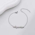 Silver stainless steel Aquarius zodiac bracelet with adjustable fine chain for women - Aquarius Steel