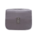 Trousse de toilette de voyage en nylon gris imperméable avec rabat et logo d'avion - Gris clair