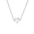 Minimalist S925 sterling silver necklace with polished star pendant on white background - Necklace / Silver
