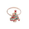 Golden Christmas tree napkin ring with colorful crystals for holiday table decor - Z1091-Golden Christmas Tree