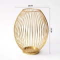 Nordic iron candle holder in gold finish, height 23cm width 18cm, modern hollow design - Large (23x18cm) / Gold