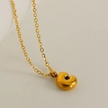 Collana minimalista dorata con ciondolo iniziale G a bolla e lettera 3D lucida - Lettera C