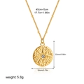 Dettaglio del ciondolo a stella in oro 18K con zircone e misure della lunghezza della catena - Medaglione Rotondo Stella